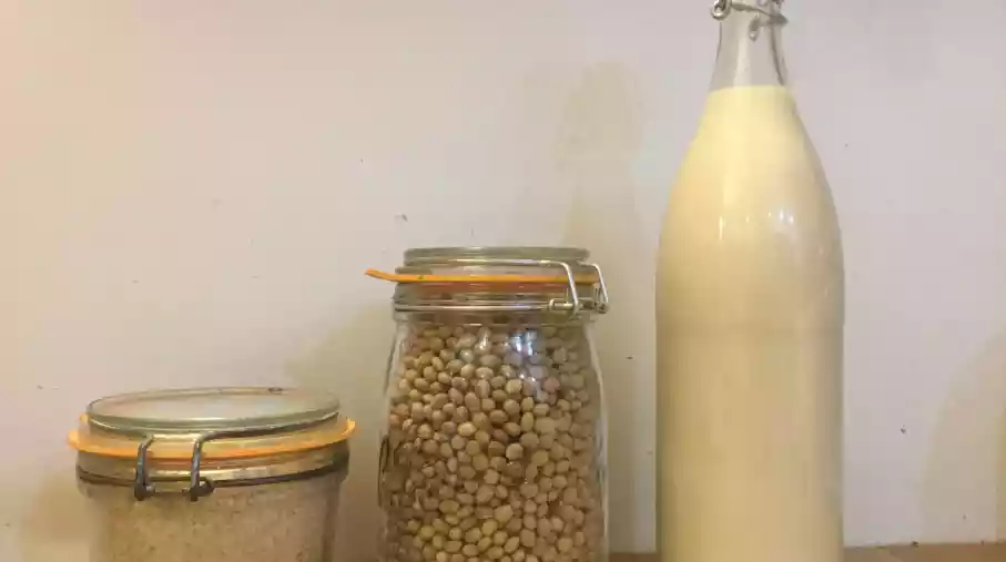 Des grains de soja et de l’eau, il ne faut rien de plus pour faire son lait de soja maison.