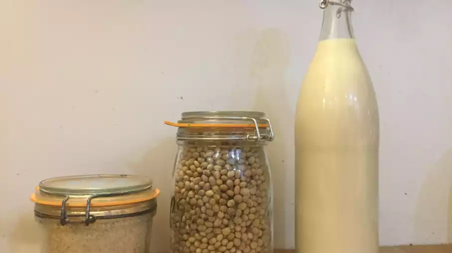 Des grains de soja et de l’eau, il ne faut rien de plus pour faire son lait de soja maison.